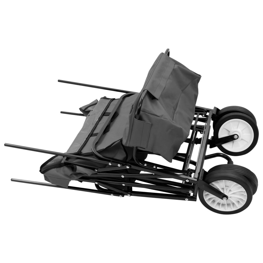 Carrello Pieghevole A Mano Con Tettuccio In Acciaio