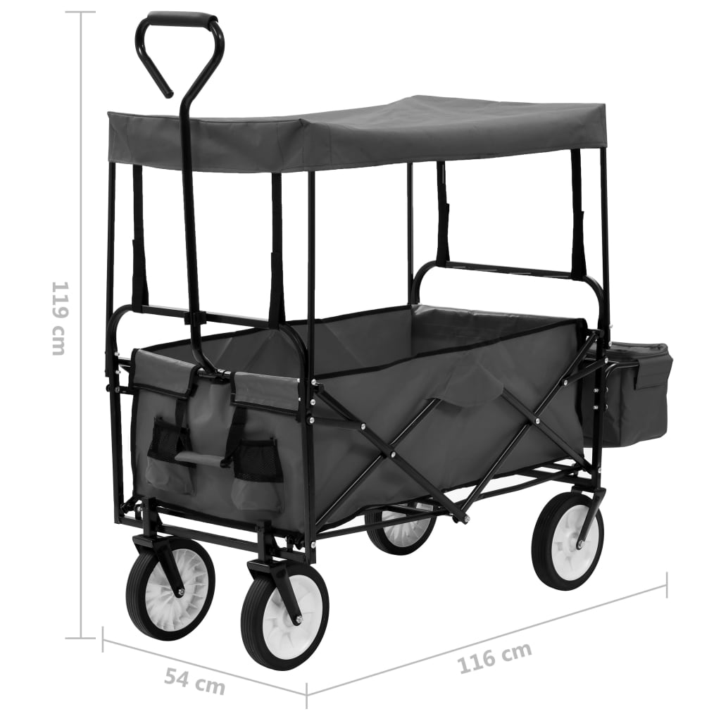 Carrello Pieghevole A Mano Con Tettuccio In Acciaio