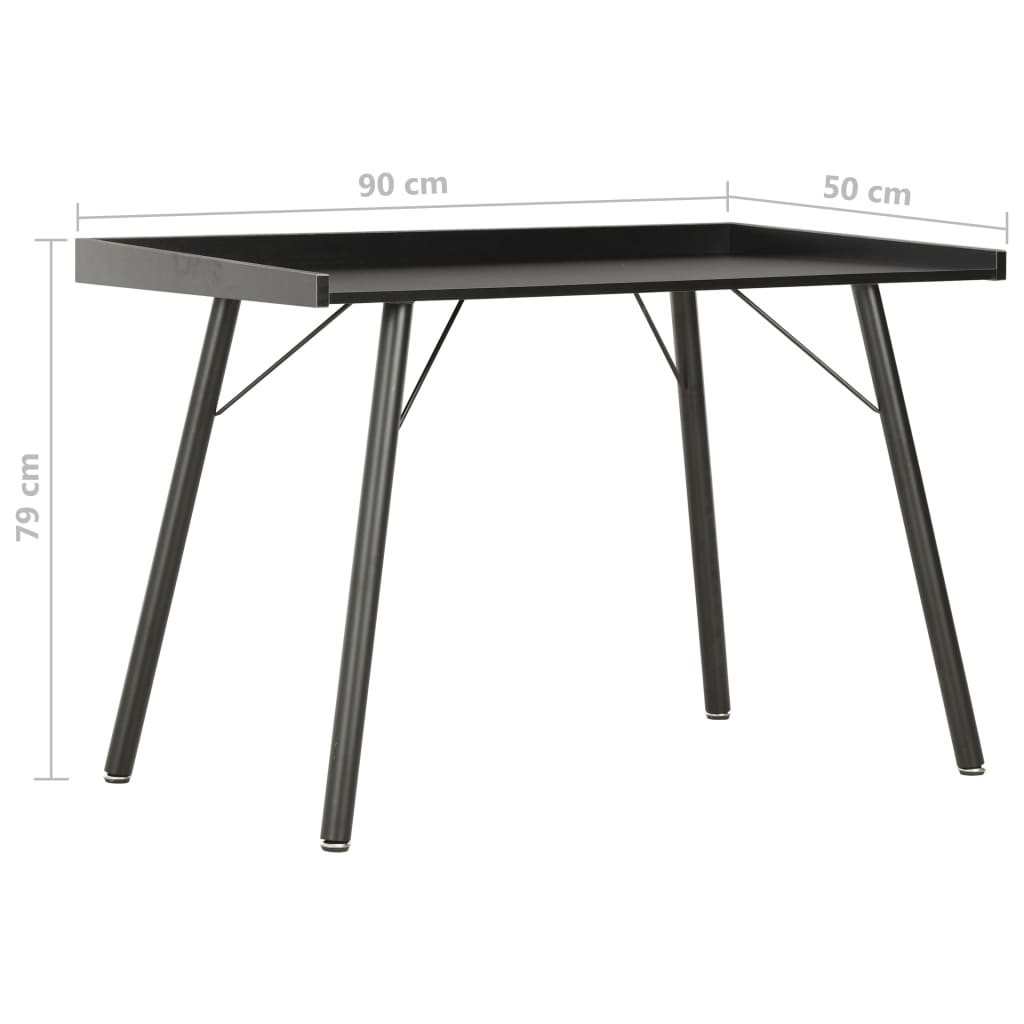 Scrivania Nera 90X50X79 Cm