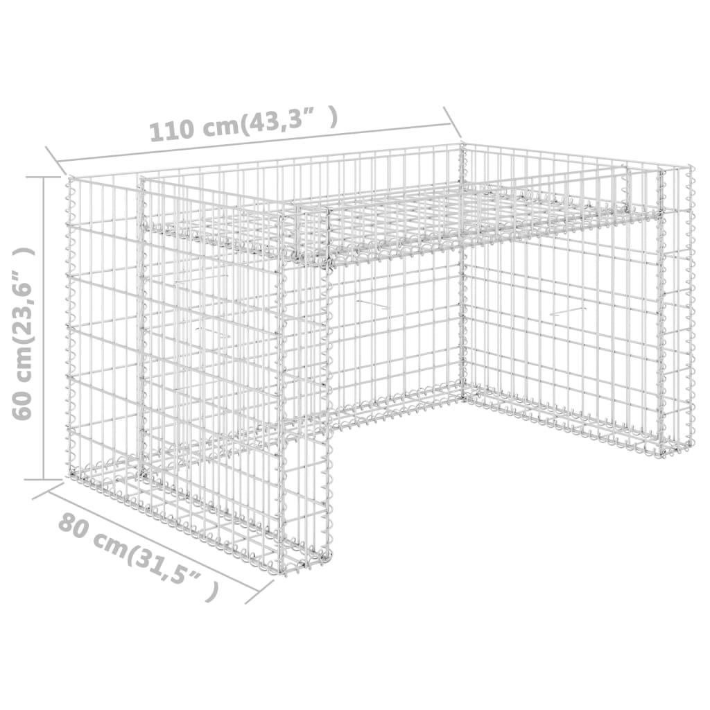 Casetta Rasaerba Con Fioriera Rialzata 110X80X60Cm Filo Acciaio