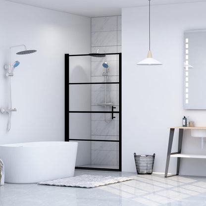 Parete Doccia Vetro Temperato Semi Smerigliato Nero