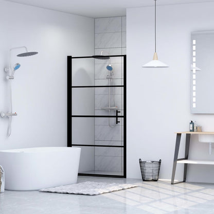 Parete Doccia Vetro Temperato Semi Smerigliato Nero