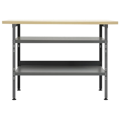Banco Da Lavoro Grigio 120X60X85 Cm In Acciaio Bianco Lucido