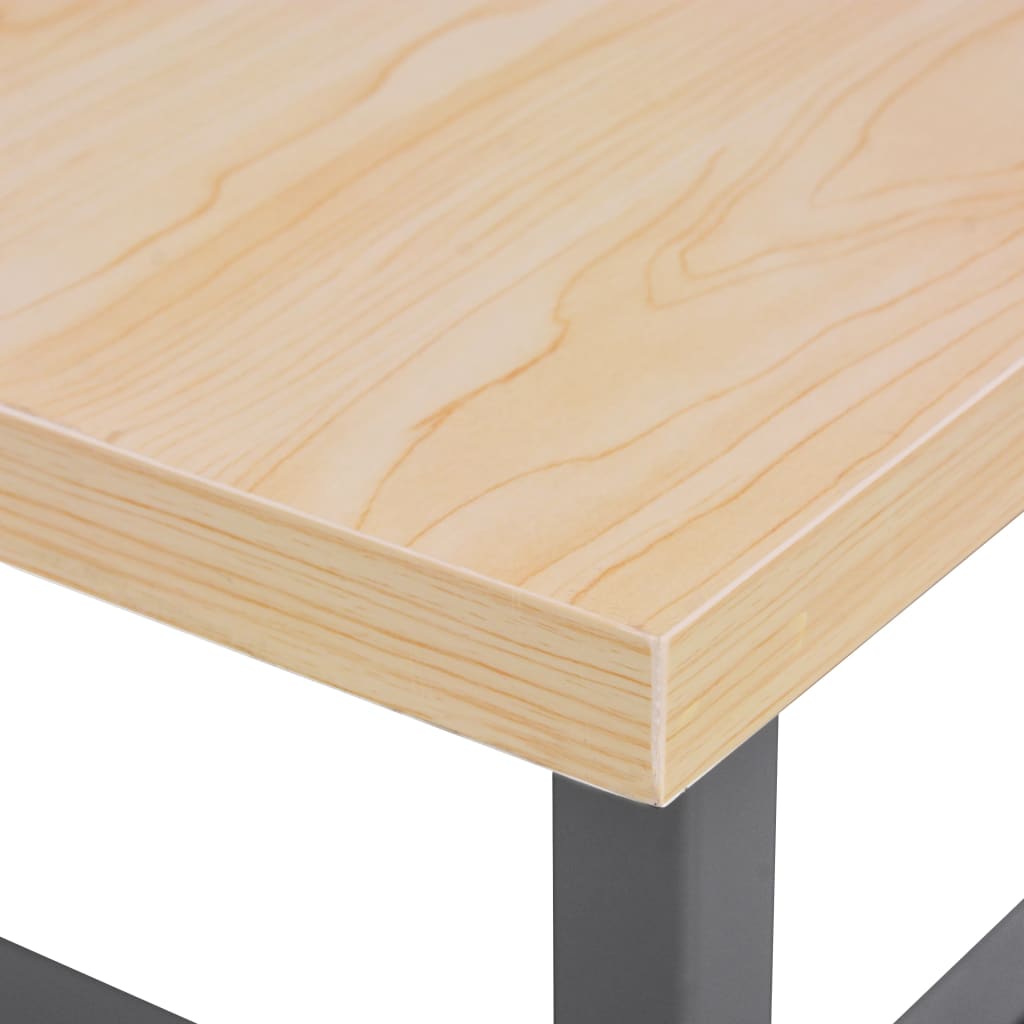 Banco Da Lavoro Grigio 120X60X85 Cm In Acciaio Bianco Lucido