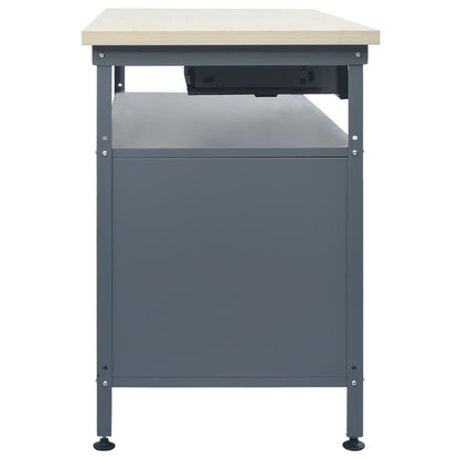 Banco Da Lavoro Nero 120X60X85 Cm In Acciaio