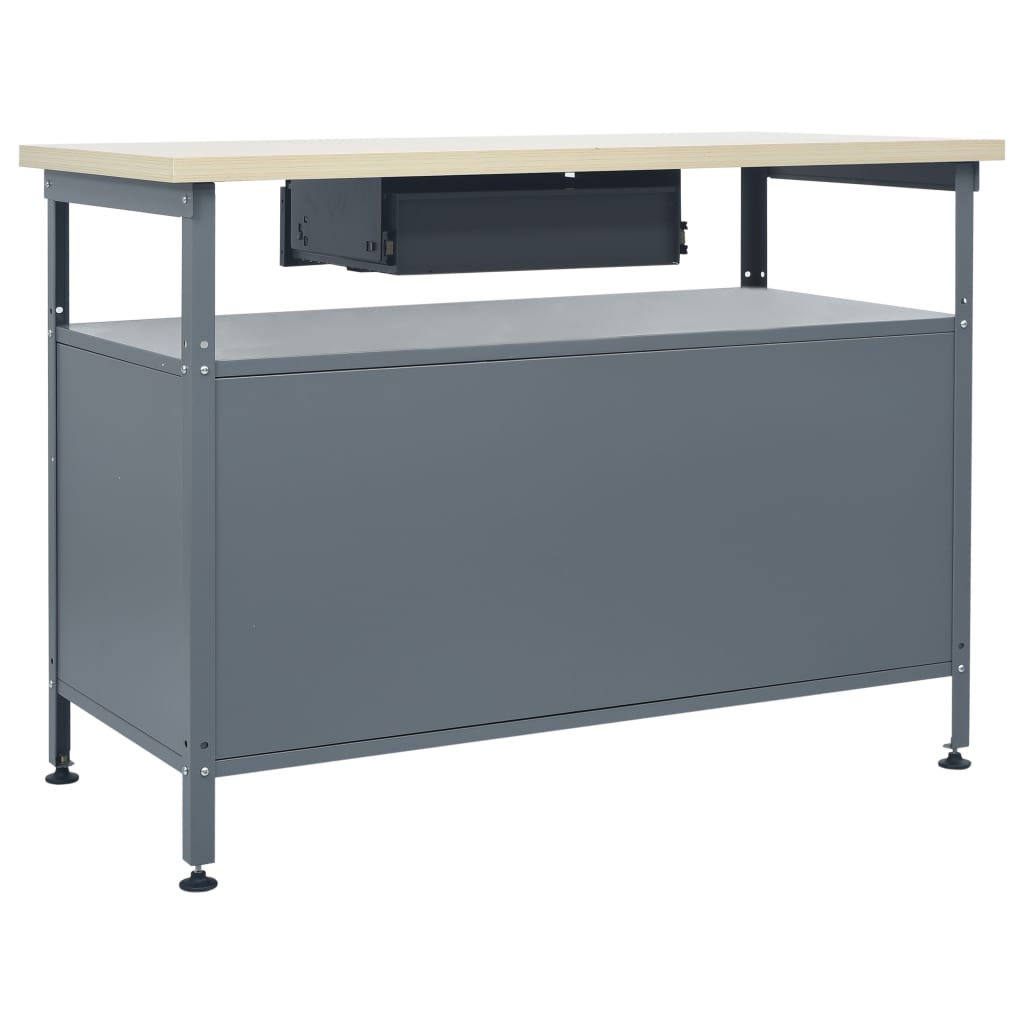 Banco Da Lavoro Nero 120X60X85 Cm In Acciaio