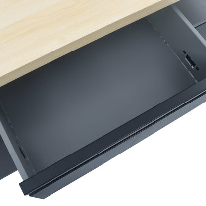 Banco Da Lavoro Nero 120X60X85 Cm In Acciaio