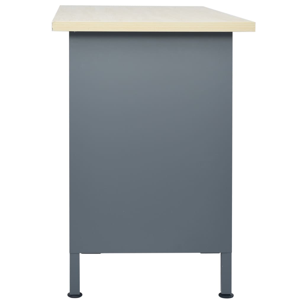Banco Da Lavoro Nero 120X60X85 Cm In Acciaio