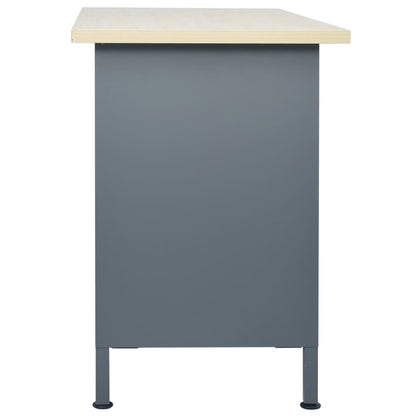 Banco Da Lavoro Nero 120X60X85 Cm In Acciaio