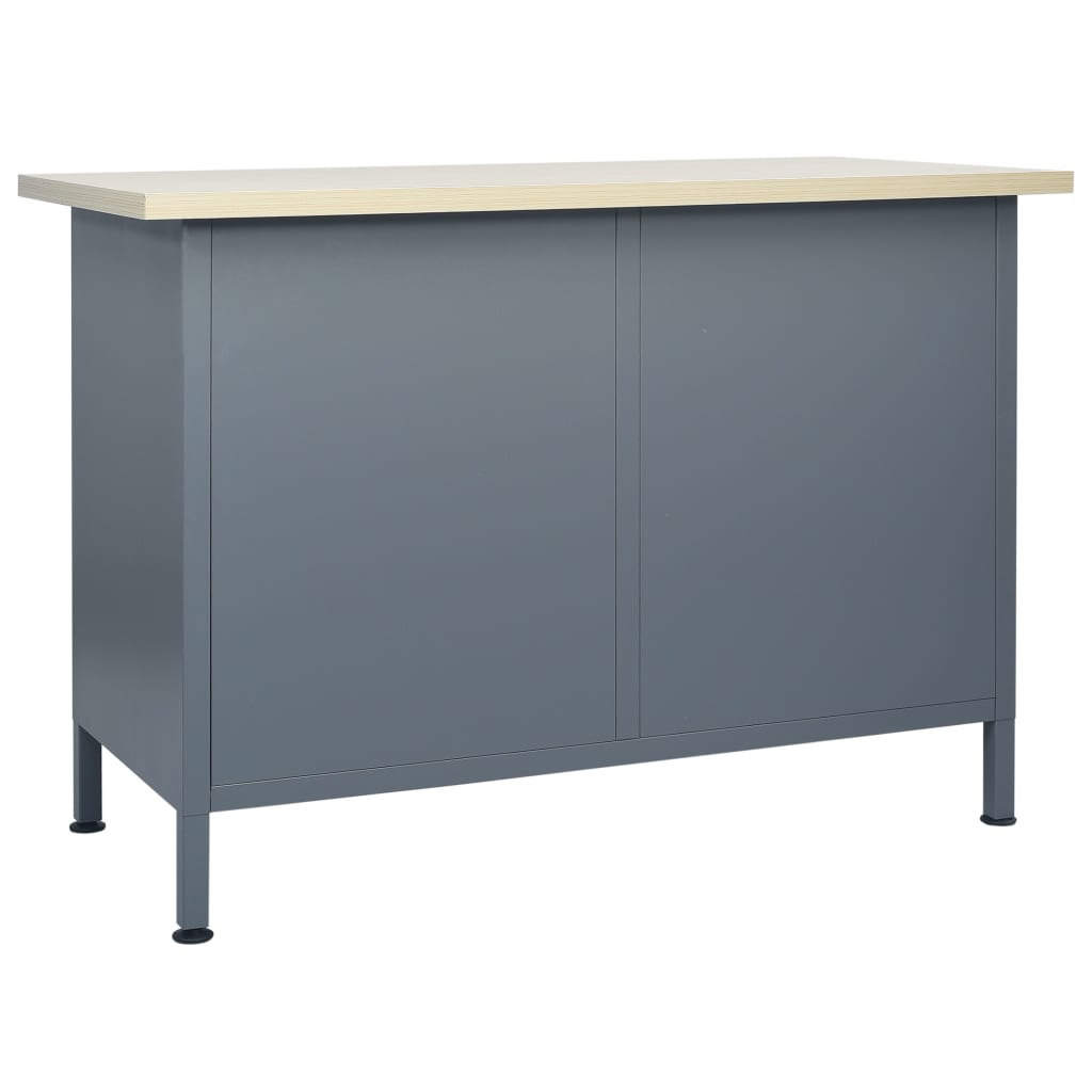 Banco Da Lavoro Nero 120X60X85 Cm In Acciaio