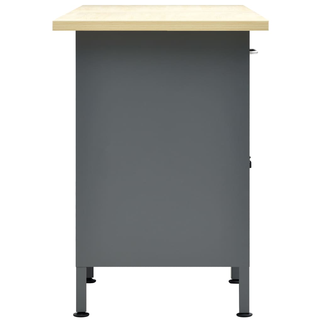 Banco Da Lavoro Nero 160X60X85 Cm In Acciaio
