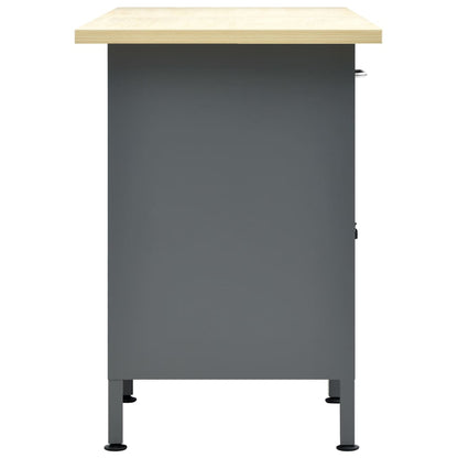 Banco Da Lavoro Nero 160X60X85 Cm In Acciaio