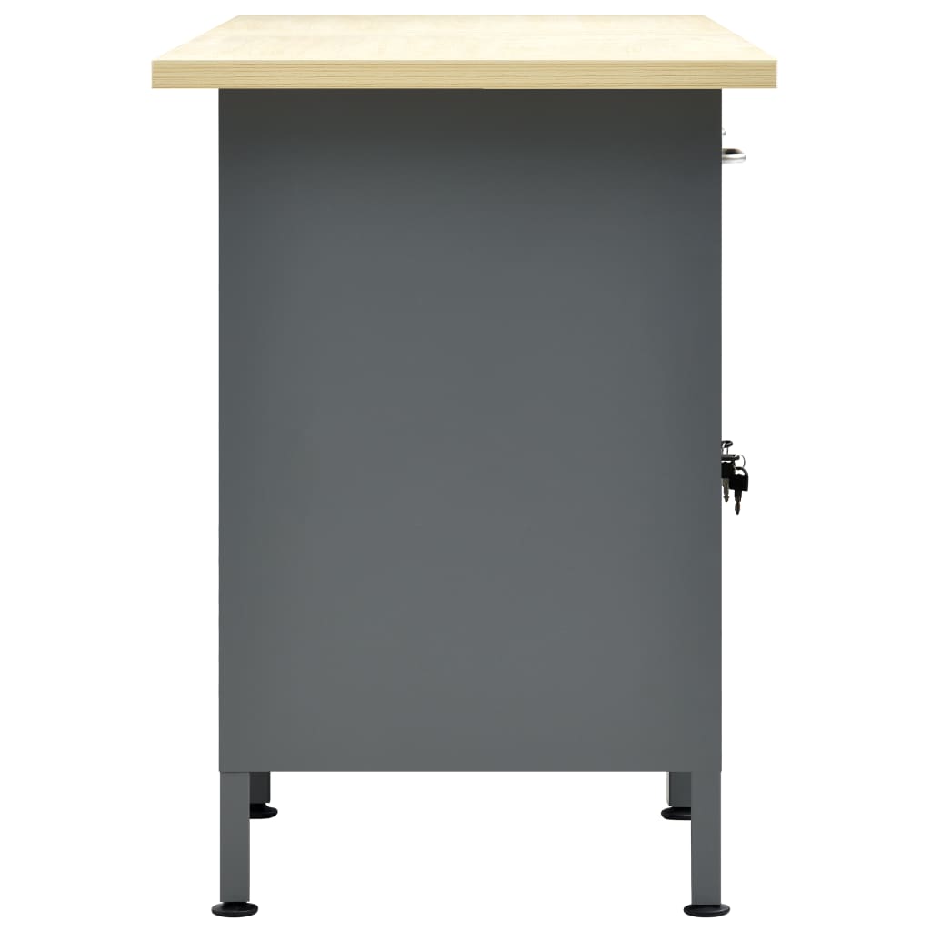 Banco Da Lavoro Nero 160X60X85 Cm In Acciaio
