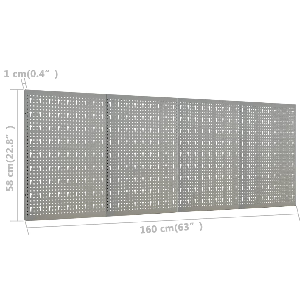 Pannelli Per Utensili A Parete 4 Pz 40X58 Cm In Acciaio