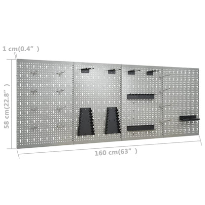 Pannelli Per Utensili A Parete 4 Pz 40X58 Cm Acciaio