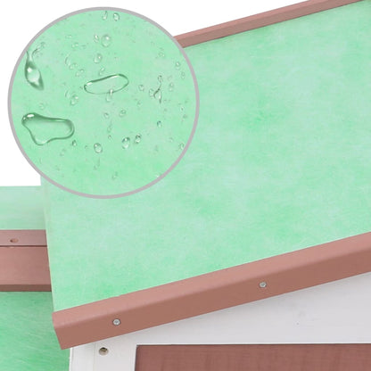 Conigliera Per Esterni Grande Marrone Bianca 145X45X84 Cm Legno
