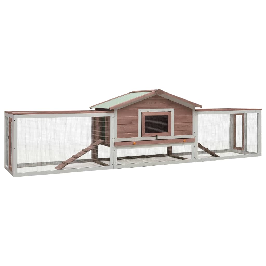 Conigliera In Legno Massello Di Pino E Abete 310X70X87 Cm