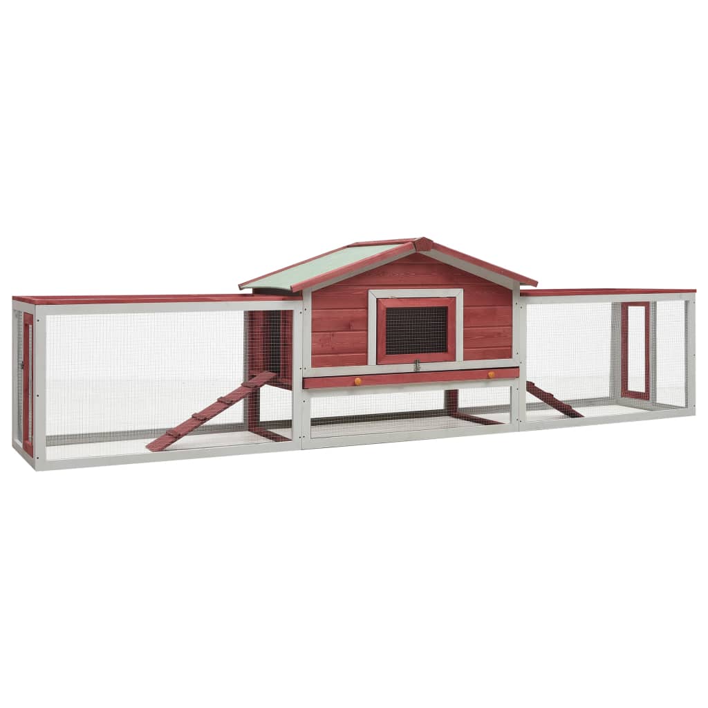 Conigliera In Legno Massello Di Pino E Abete 310X70X87 Cm