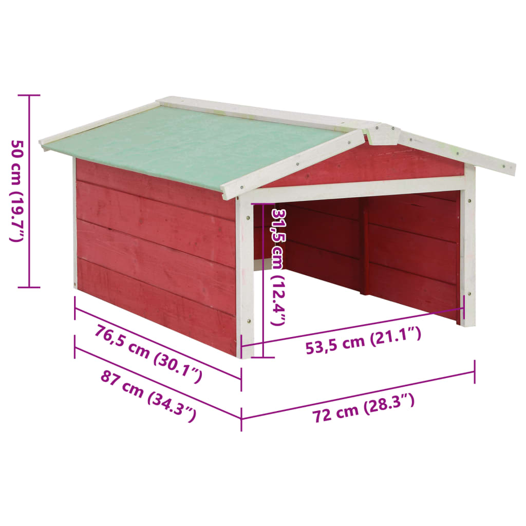 Casetta Per Tosaerba Robotizzato 72X87X50 Cm Rossa Bianca Abete