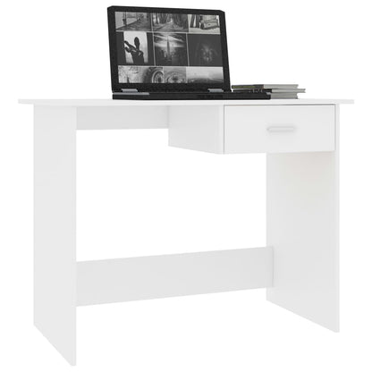 Scrivania Bianca 100X50X76 Cm In Legno Multistrato