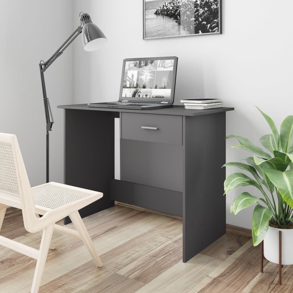 Scrivania Bianca 100X50X76 Cm In Legno Multistrato