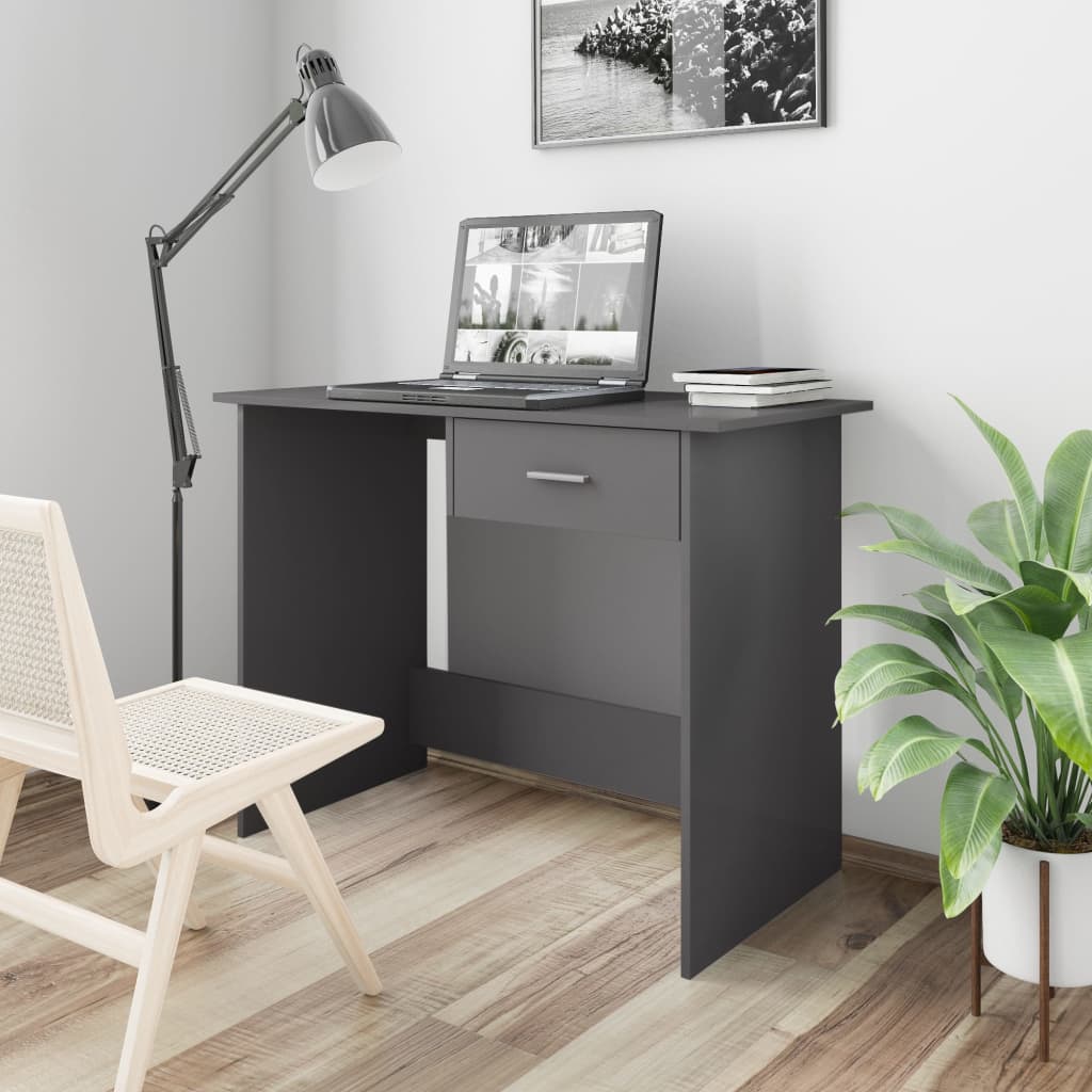 Scrivania Bianca 100X50X76 Cm In Legno Multistrato