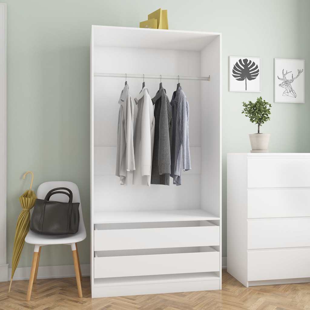 Armadio Con Cassetti In Legno Multistrato Bianco