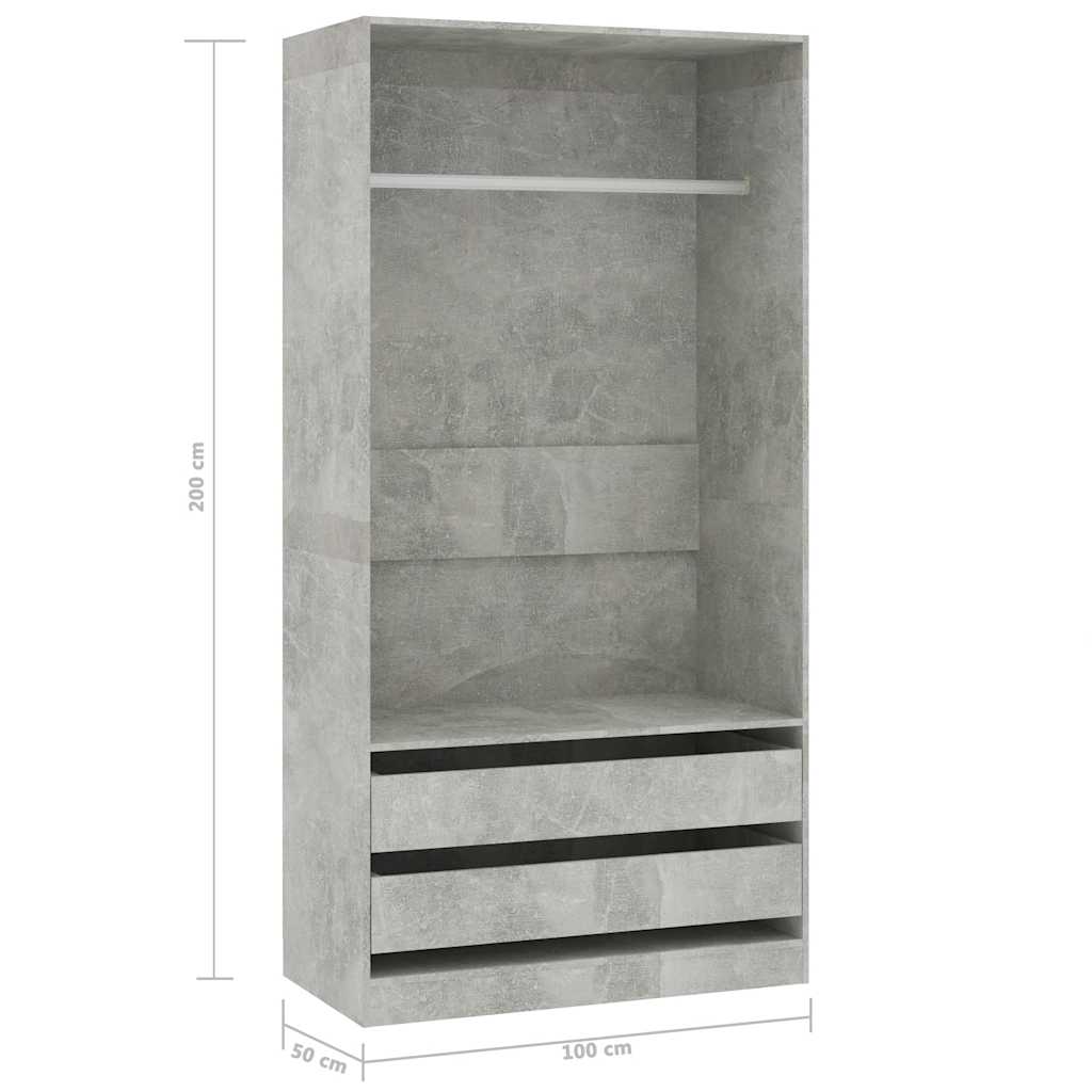 Armadio In Legno Multistrato Grigio Cemento