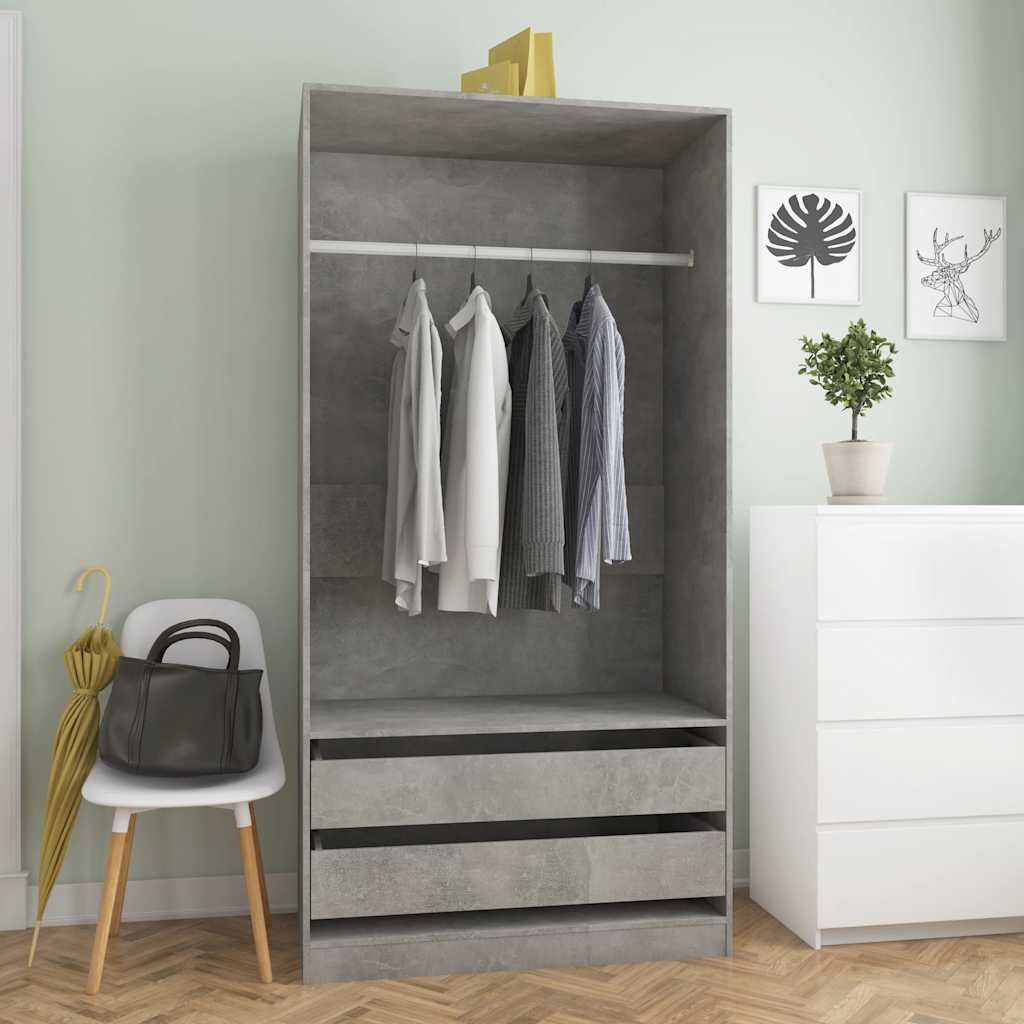 Armadio In Legno Multistrato Grigio Cemento
