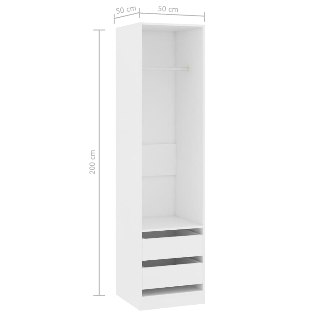 Armadio Con Cassetti In Legno Multistrato Bianco