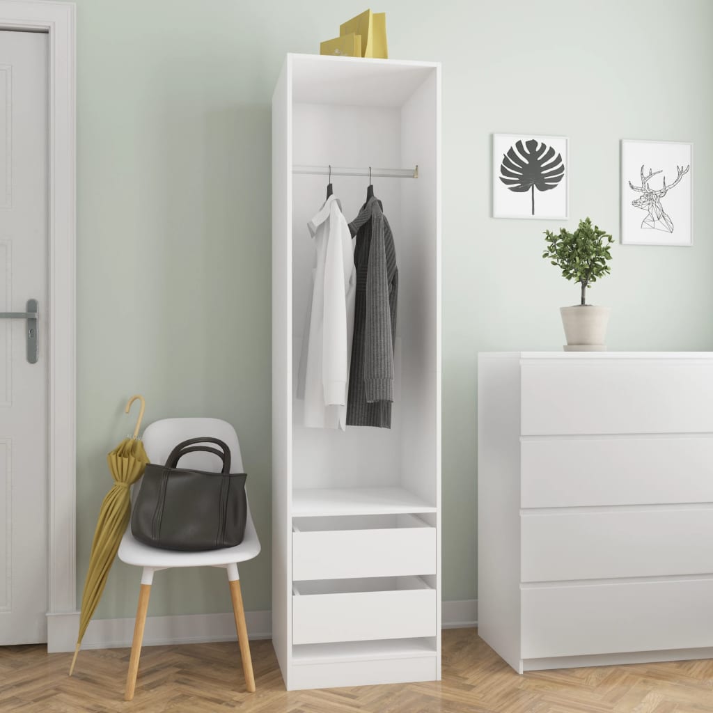 Armadio Con Cassetti In Legno Multistrato Bianco