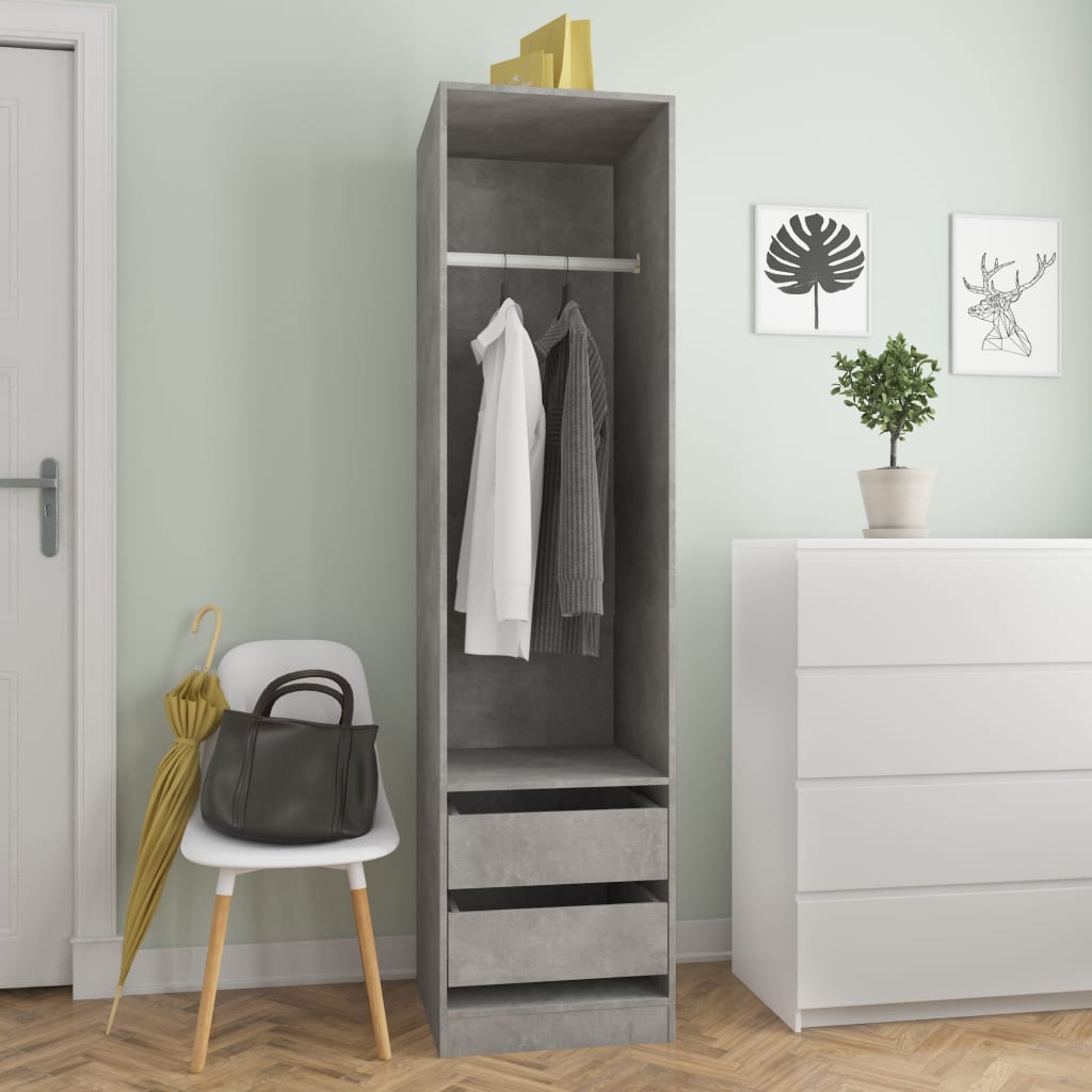 Armadio In Legno Multistrato Grigio Cemento