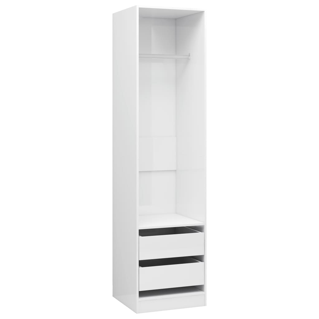Armadio Cassetti Legno Multistrato Bianco Lucido