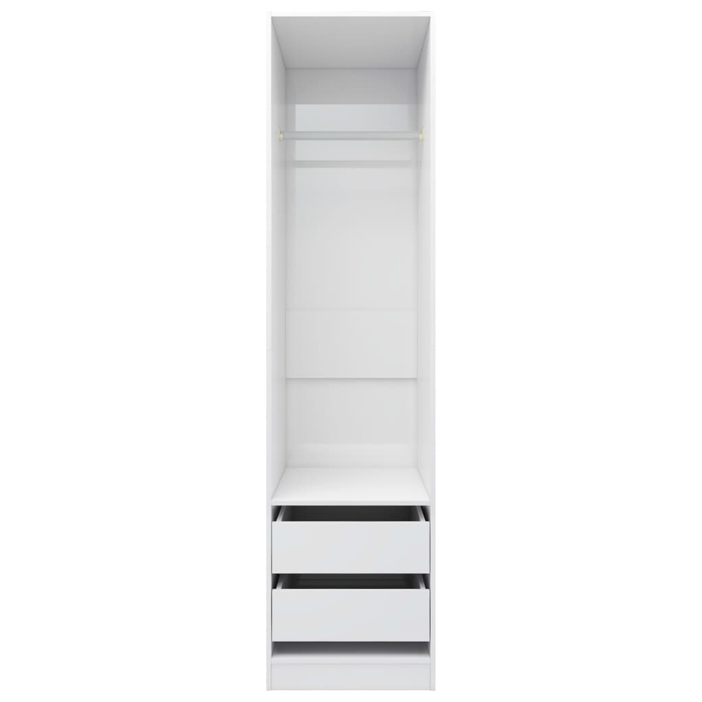 Armadio Cassetti Legno Multistrato Bianco Lucido