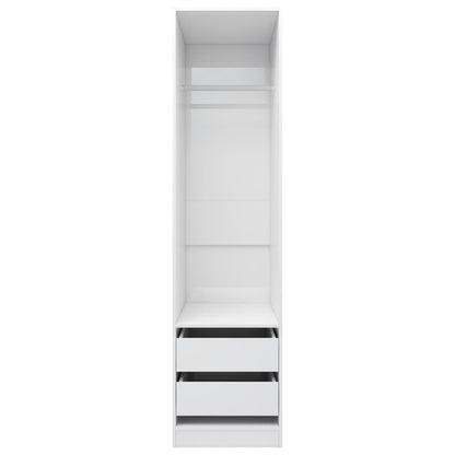 Armadio Cassetti Legno Multistrato Bianco Lucido