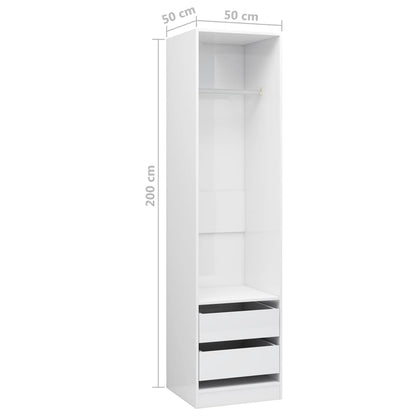 Armadio Cassetti Legno Multistrato Bianco Lucido