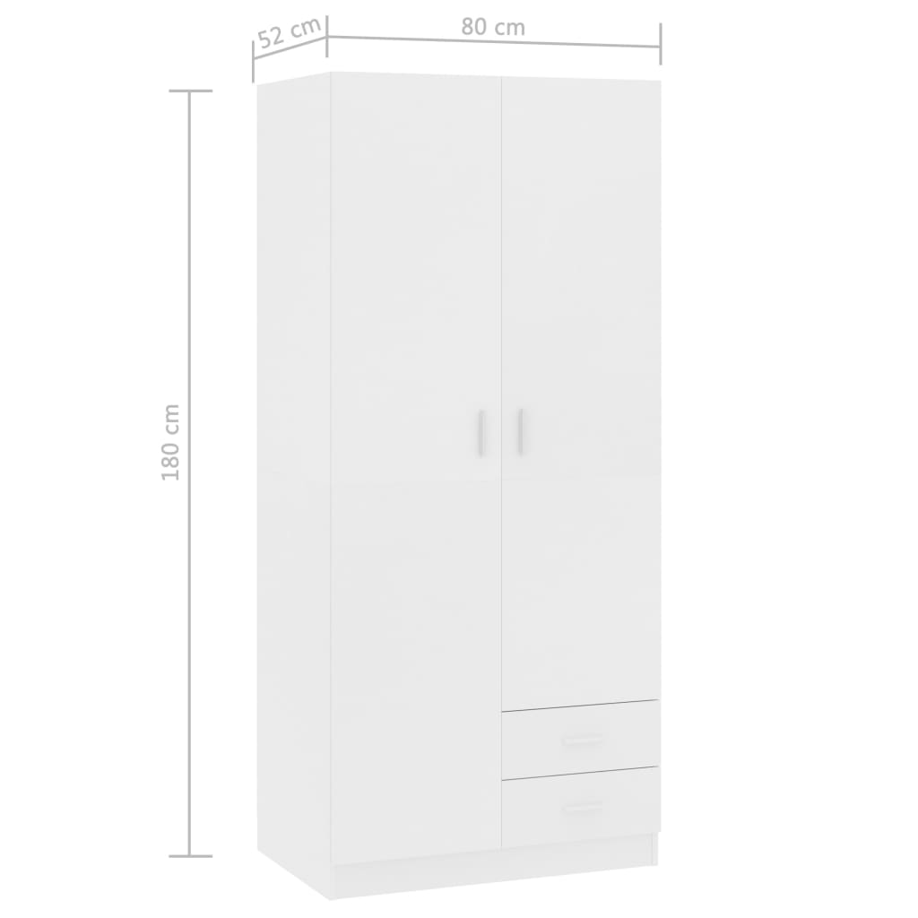 Armadio 80X52X180 Cm In Legno Multistrato