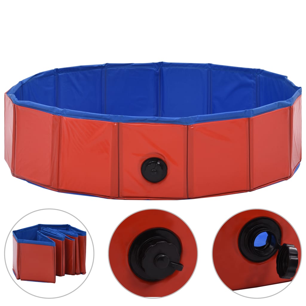 Piscina Per Cani Pieghevole Rossa In Pvc
