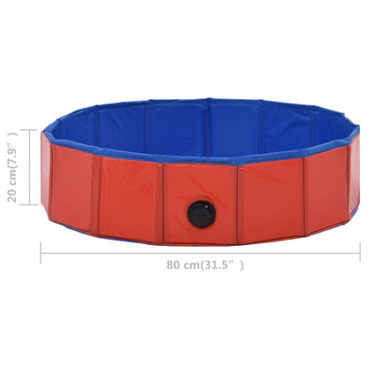 Piscina Per Cani Pieghevole Rossa In Pvc