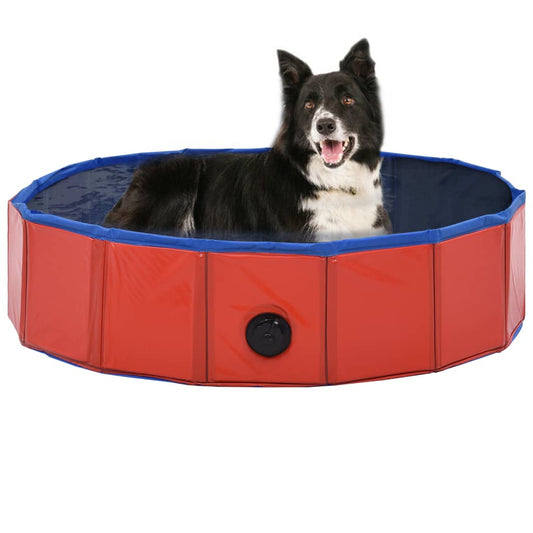 Piscina Per Cani Pieghevole Rossa In Pvc
