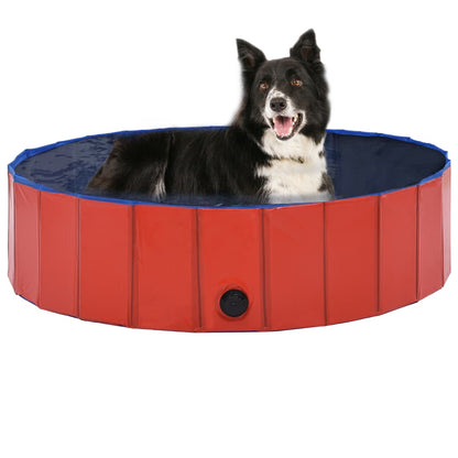 Piscina Per Cani Pieghevole Rossa In Pvc