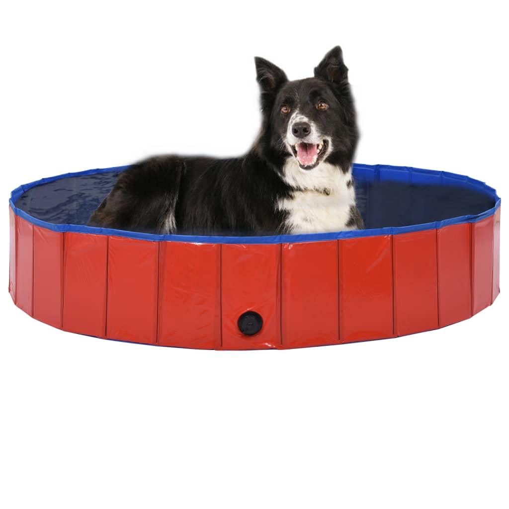 Piscina Per Cani Pieghevole Rossa In Pvc