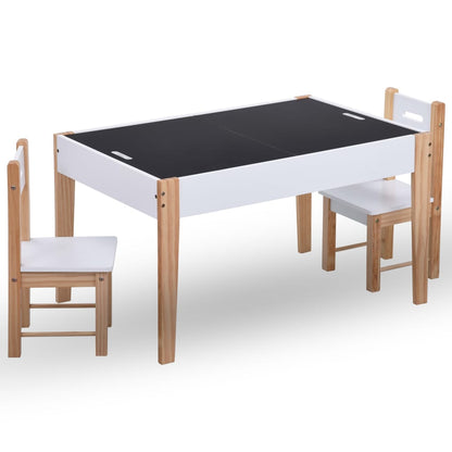 Set Sedie E Tavolo Lavagna Per Bambini 3 Pz Nero E Bianco
