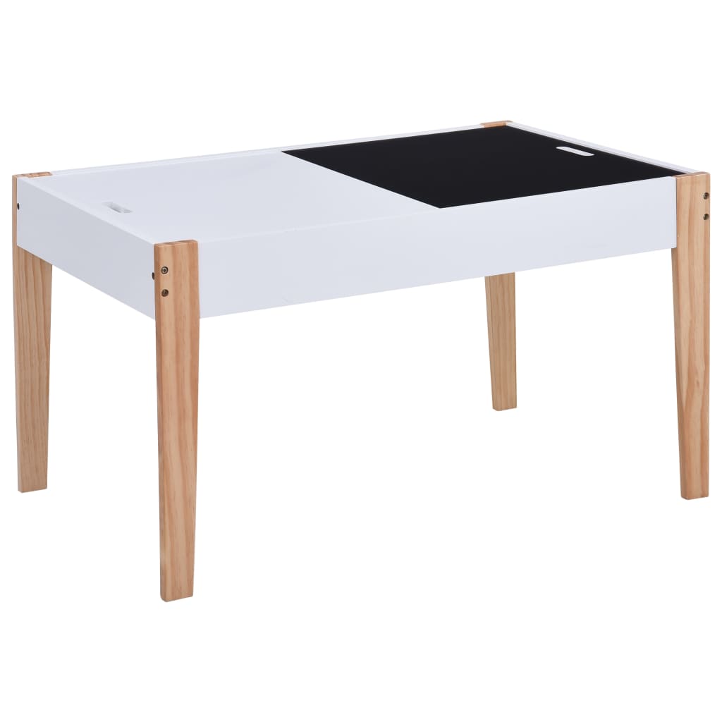 Set Sedie E Tavolo Lavagna Per Bambini 3 Pz Nero E Bianco