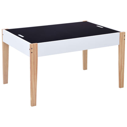 Set Sedie E Tavolo Lavagna Per Bambini 3 Pz Nero E Bianco