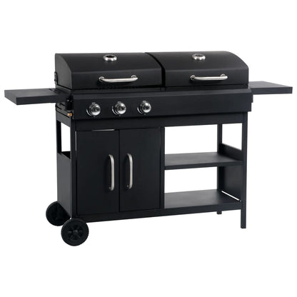 Barbecue Combinato Carbone E Gas 3 Fuochi