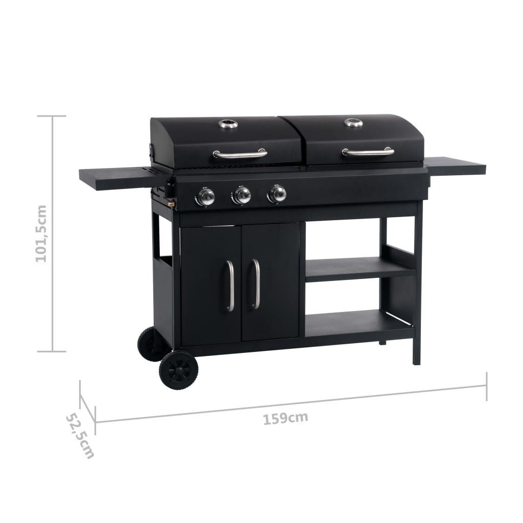 Barbecue Combinato Carbone E Gas 3 Fuochi