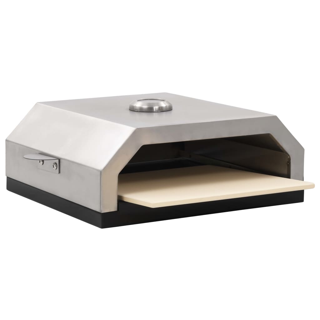 Forno Pizza Con Piastra Ceramica Per Barbecue A Gas E Carbone