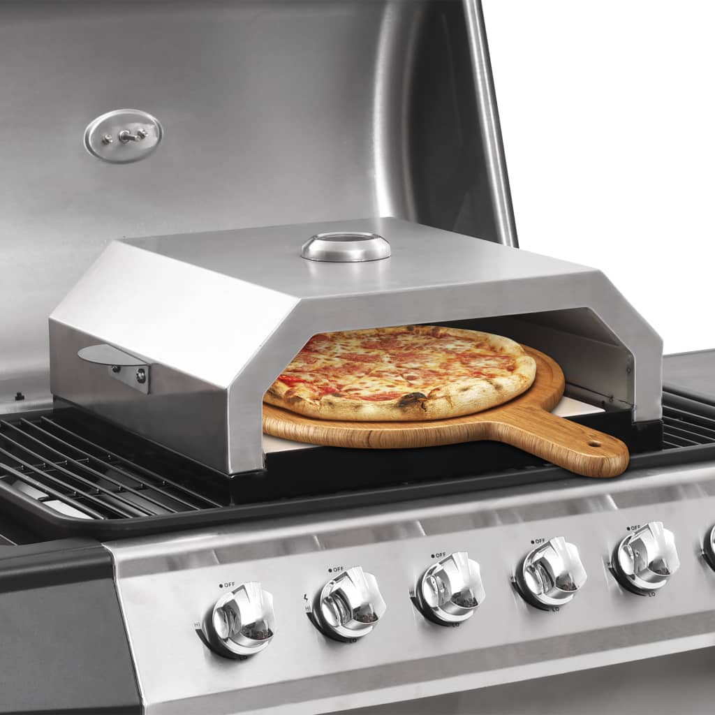 Forno Pizza Con Piastra Ceramica Per Barbecue A Gas E Carbone