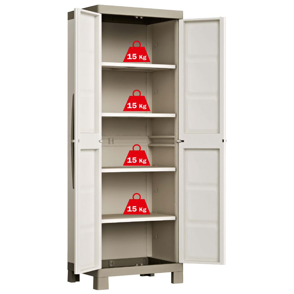 Keter Armadietto Con Scaffali Excellence Beige E Talpa 182 Cm